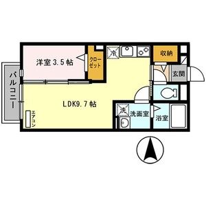 1LDK 間取り図