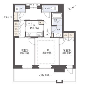 2LDK 間取り図