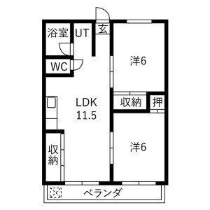 2LDK 間取り図