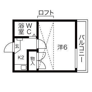 1K 間取り図