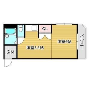 1DK 間取り図