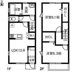 2LDK 間取り図