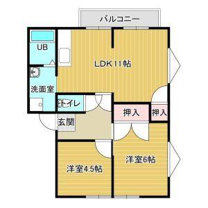 2LDK 間取り図