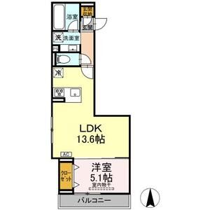 1LDK 間取り図