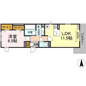 1LDK 間取り図