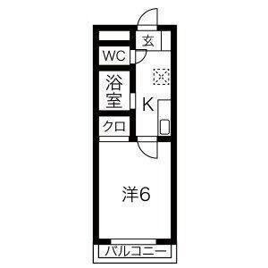 1K 間取り図