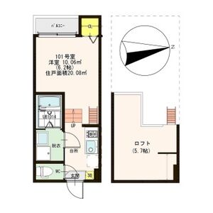 1K 間取り図