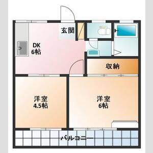 2DK 間取り図
