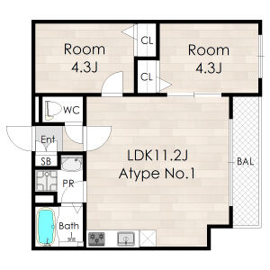 2LDK 間取り図
