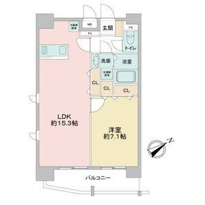1LDK 間取り図