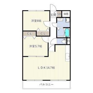 2LDK 間取り図