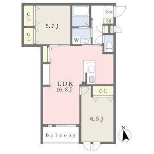 2LDK 間取り図