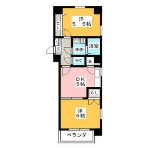 2DK 間取り図