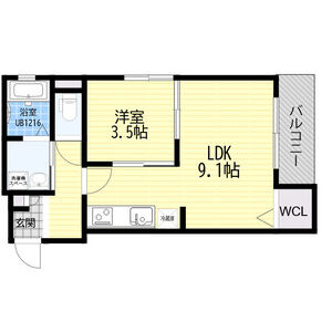 1LDK 間取り図