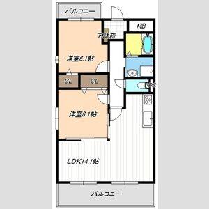 2LDK 間取り図