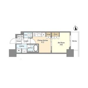 1DK 間取り図
