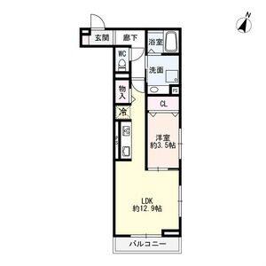 1LDK 間取り図