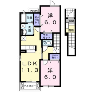 2LDK 間取り図