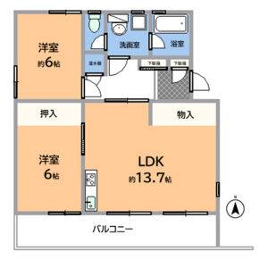 2LDK 間取り図