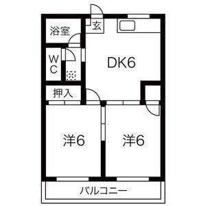 2DK 間取り図