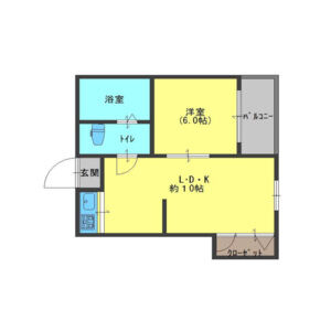 1LDK 間取り図