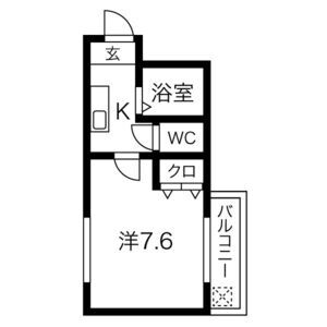 1K 間取り図