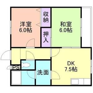2DK 間取り図