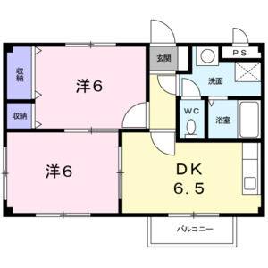 2DK 間取り図