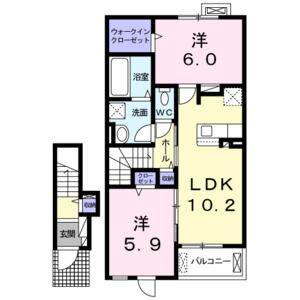 2LDK 間取り図