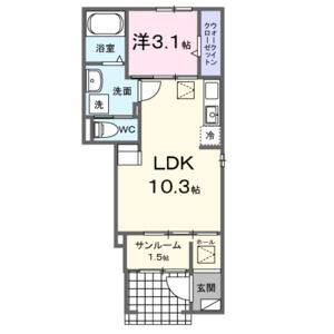1LDK 間取り図