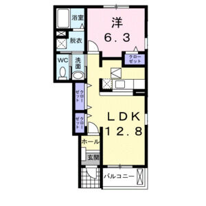 1LDK 間取り図