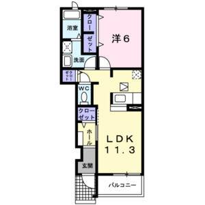 1LDK 間取り図
