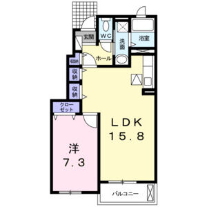 1LDK 間取り図