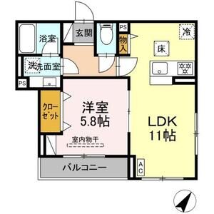 1LDK 間取り図