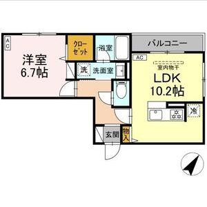 1LDK 間取り図