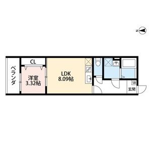 1LDK 間取り図