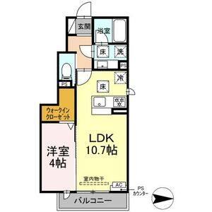 1LDK 間取り図