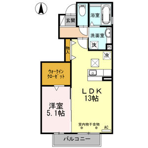 1LDK 間取り図