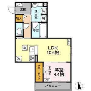 1LDK 間取り図