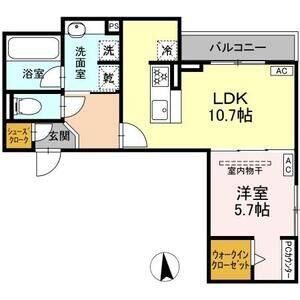 1LDK 間取り図