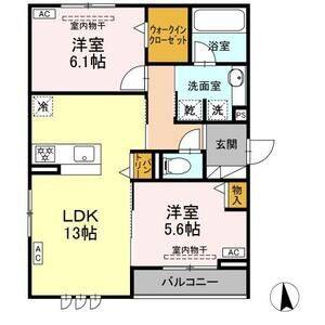2LDK 間取り図