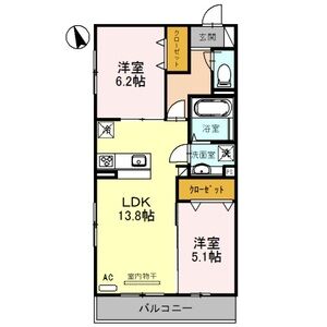 2LDK 間取り図