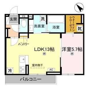 1LDK 間取り図