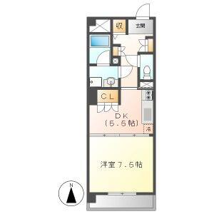 1DK 間取り図