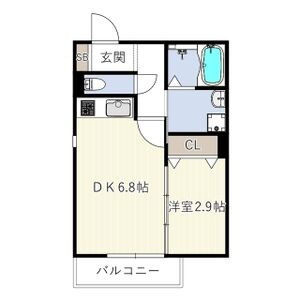 1DK 間取り図