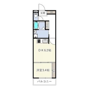 1DK 間取り図