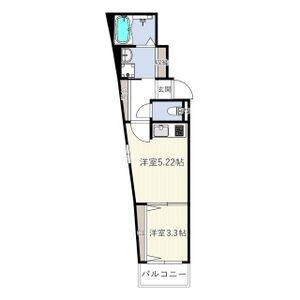 1DK 間取り図