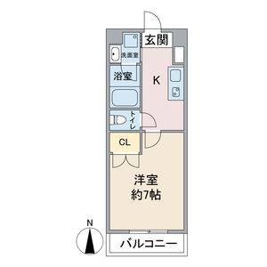 1K 間取り図