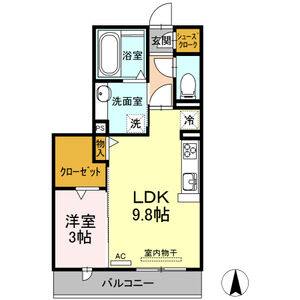 1LDK 間取り図