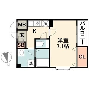 1K 間取り図